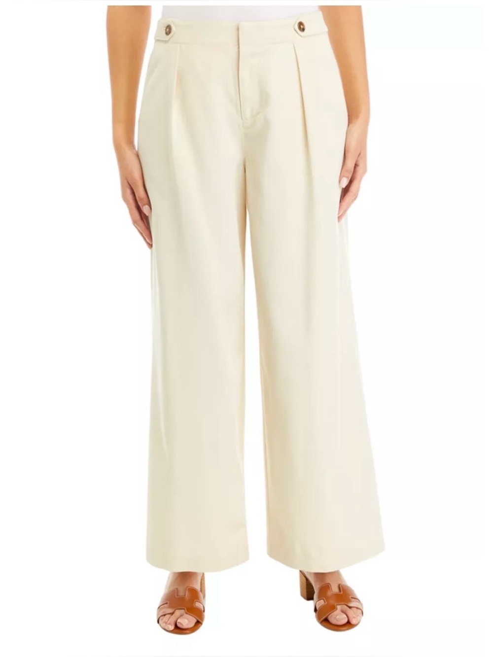 Wonderly Tab Waist Wide Leg Trousers Sz 12 NWT